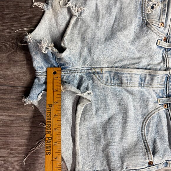 Levis 501 Blue Denim Jean Shorts 30 High Waisted - Picture 8 of 9